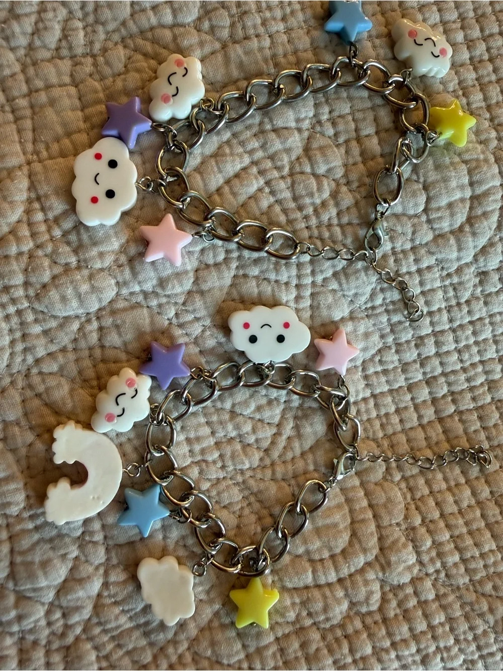 Kids Cloud & Star Charm Bracelet - Multicolor